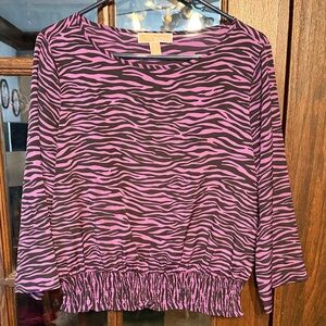 MICHAEL Michael Kors Zebra Print Top in Pink and Black